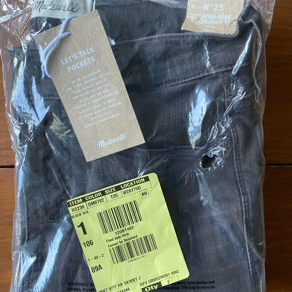 Madewell tall 9" mid-rise skinny jeans in black sea - Picture 2 of 3